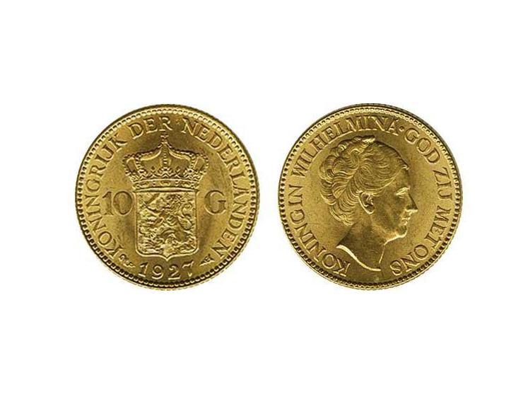 10 gulden goud 1927 pr