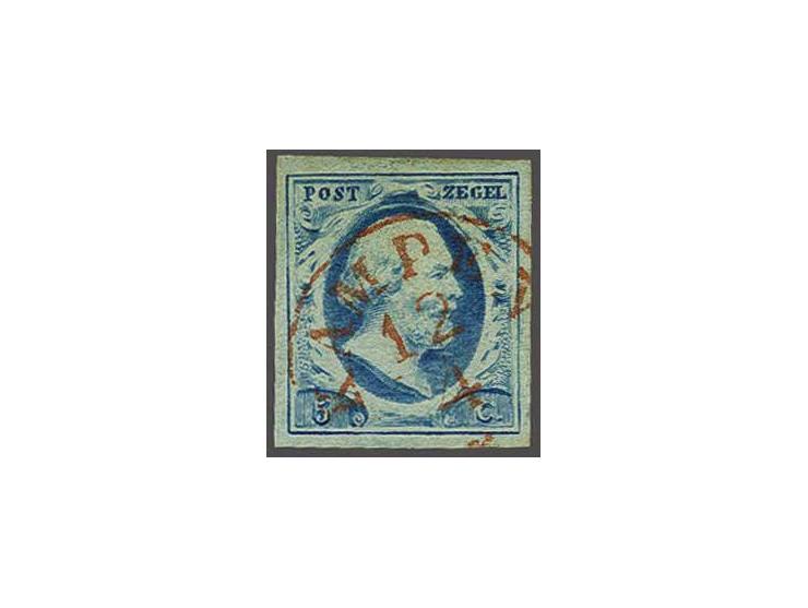 Kampen A (Ey 175) in rood op 5 cent blauw, pracht ex.