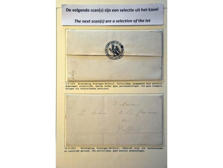 klassieke poststukken 68 ex. meest voorfilatelie met veel betere ex. o.a. Appingedam, Noord-Holland, Noord Brabant, provincie