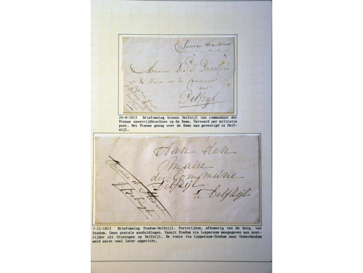 klassieke poststukken 68 ex. meest voorfilatelie met veel betere ex. o.a. Appingedam, Noord-Holland, Noord Brabant, provincie