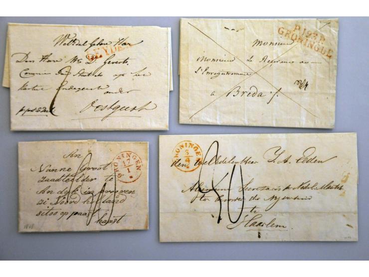 klassieke poststukken 68 ex. meest voorfilatelie met veel betere ex. o.a. Appingedam, Noord-Holland, Noord Brabant, provincie