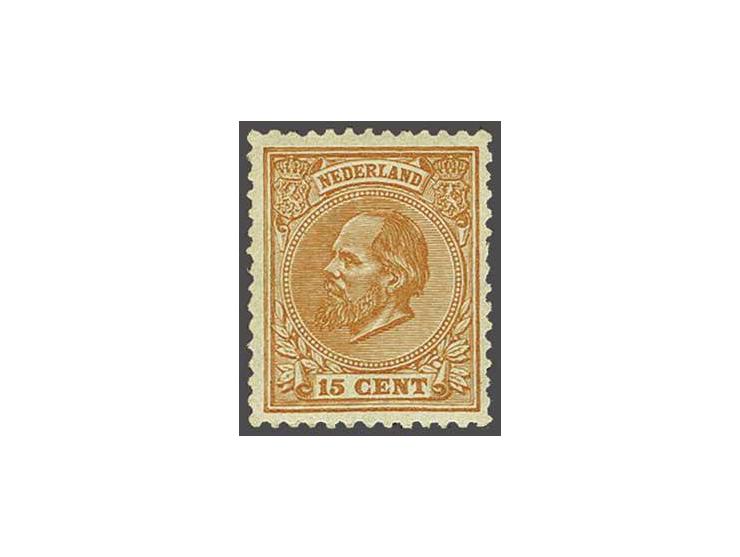15 cent oranjebruin tanding 12½ grote gaten, pracht ex., cat.w. 700