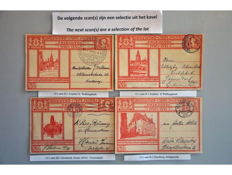 collectie enveloppen, briefkaarten w.b. geïllustreerd gebruikt en ongebruikt, verhuiskaarten gebruikt w.b. G8 (juli 1929), G2