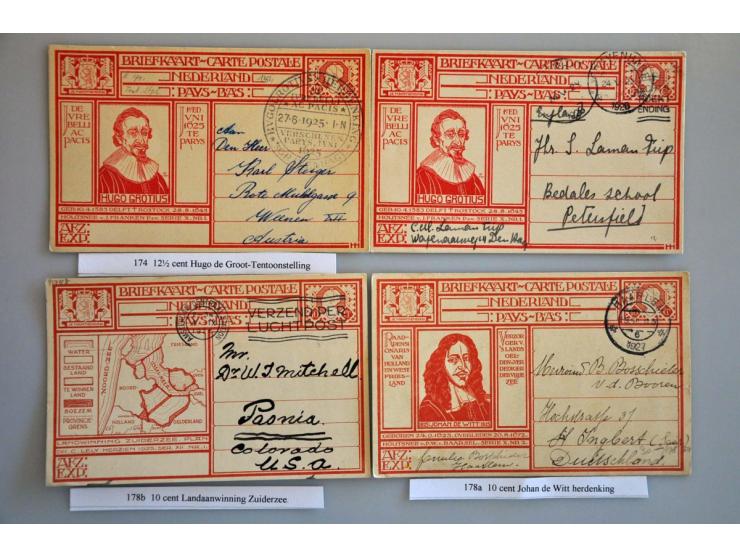 collectie enveloppen, briefkaarten w.b. geïllustreerd gebruikt en ongebruikt, verhuiskaarten gebruikt w.b. G8 (juli 1929), G2