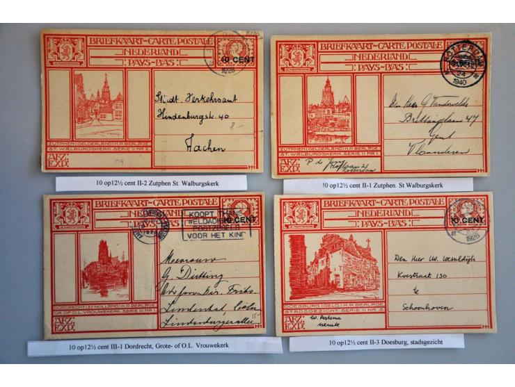 collectie enveloppen, briefkaarten w.b. geïllustreerd gebruikt en ongebruikt, verhuiskaarten gebruikt w.b. G8 (juli 1929), G2