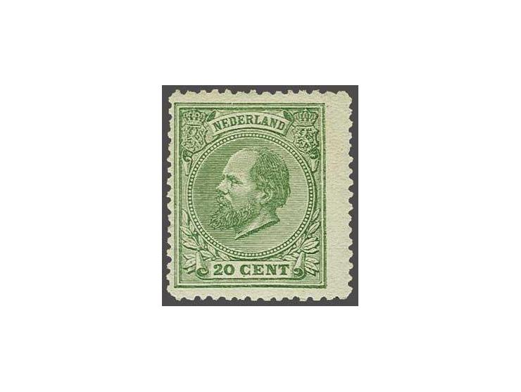 20 cent groen tanding 13¼ x 14 kleine gaten, pracht ex., cat.w. 800