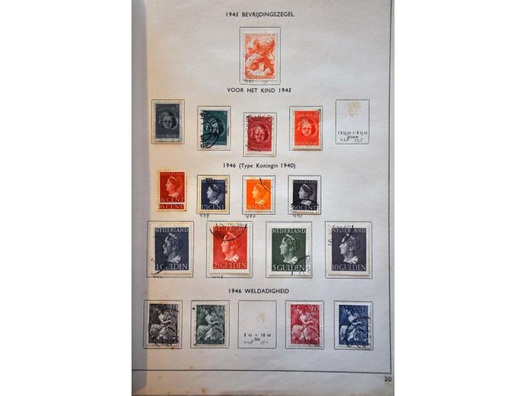 collectie vanaf 1852 met beter materiaal w.b. Bernhardfonds op envelop in Holland album