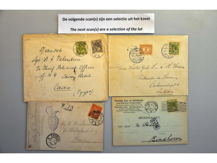 post(waarde)stukken w.b. veel censuur, krijgsgevangenen post, Deutsche dienstpost etc., totaal ruim 240 ex. in 2 albums