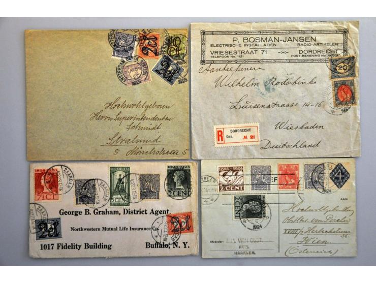 post(waarde)stukken w.b. veel censuur, krijgsgevangenen post, Deutsche dienstpost etc., totaal ruim 240 ex. in 2 albums