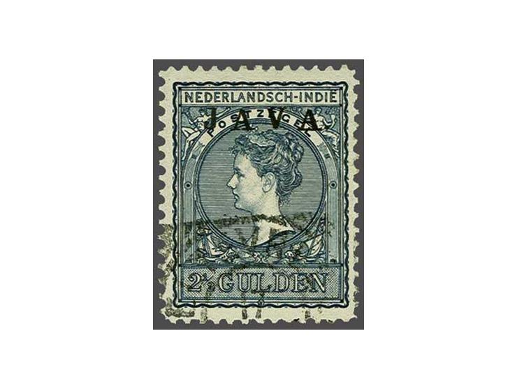 Java 2½ gulden zwartblauw met variëteit hoogstaande opdruk, pracht ex. gesigneerd Keiser en met certificaat Vleeming 2018, ca