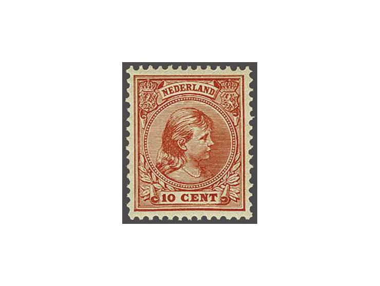 10 cent steenrood met certificaat Moeijes 1987, cat.w. 275