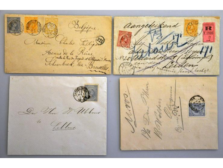 emissie Hangend Haar 10 betere post(waarde)stukken w.b. mengfrankeringen, aangetekend, stempels etc.