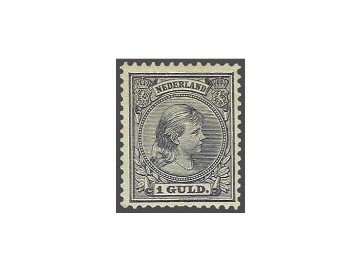 1 gulden grijsviolet, vrijwel pracht ex. (korter tandje onder), cat.w. 1000