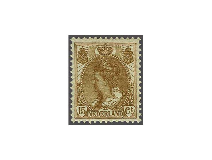 15 cent bruin met certificaten Moeijes 1992 en Vleeming 2017, cat.w. 725