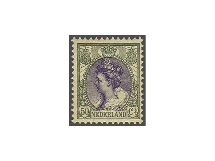 50 cent grijs en violet tanding 12½ met certificaat Vleeming 2017, cat.w. 240