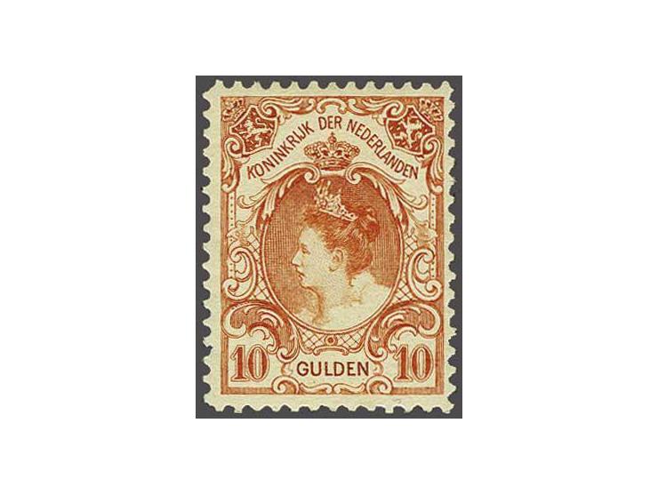 10 gulden oranje, vrijwel pracht ex. (miniem scheurtje) met certificaat Moeijes 1983, cat.w. 950