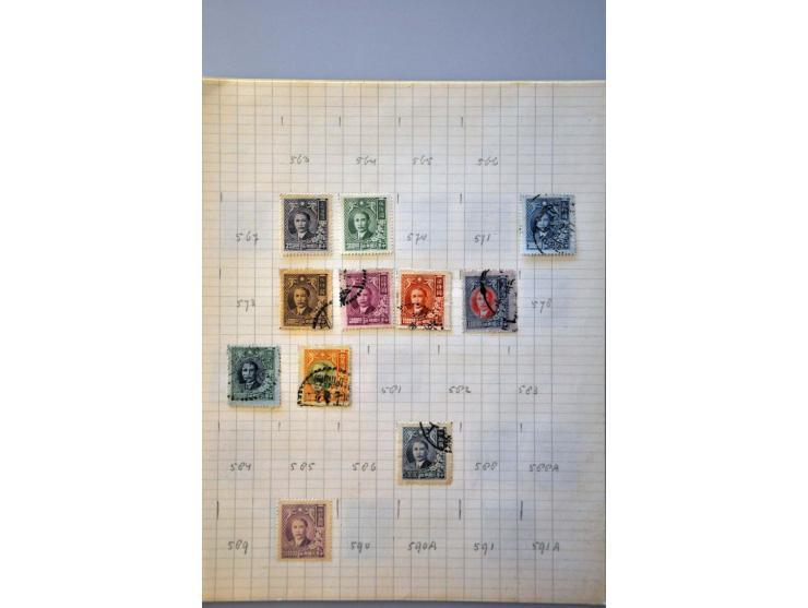 collection 1878-1962 with better material including Large Dragon 5 candarins unused (small tear) on leaves in folder