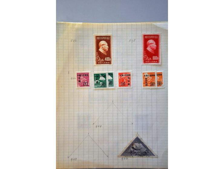 collection 1878-1962 with better material including Large Dragon 5 candarins unused (small tear) on leaves in folder