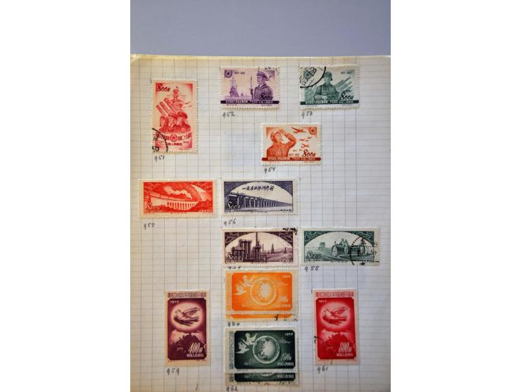 collection 1878-1962 with better material including Large Dragon 5 candarins unused (small tear) on leaves in folder