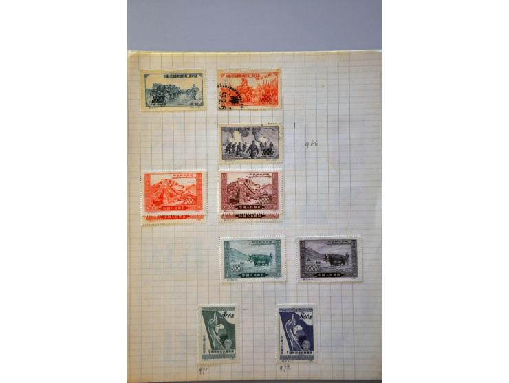 collection 1878-1962 with better material including Large Dragon 5 candarins unused (small tear) on leaves in folder