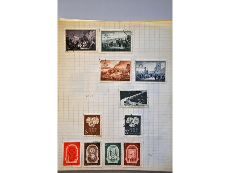 collection 1878-1962 with better material including Large Dragon 5 candarins unused (small tear) on leaves in folder