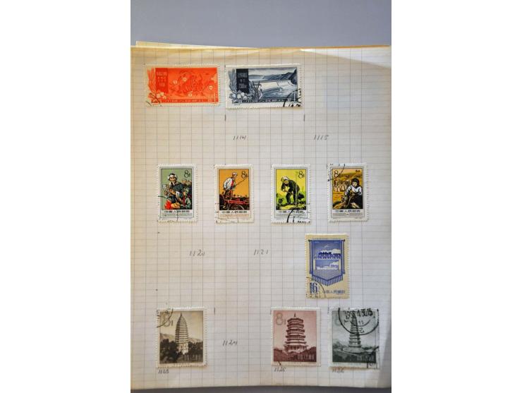 collection 1878-1962 with better material including Large Dragon 5 candarins unused (small tear) on leaves in folder
