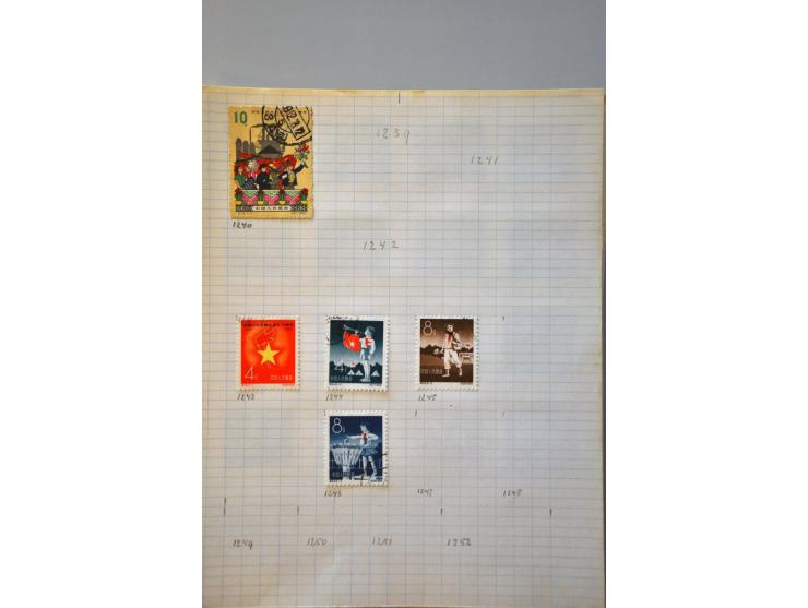 collection 1878-1962 with better material including Large Dragon 5 candarins unused (small tear) on leaves in folder