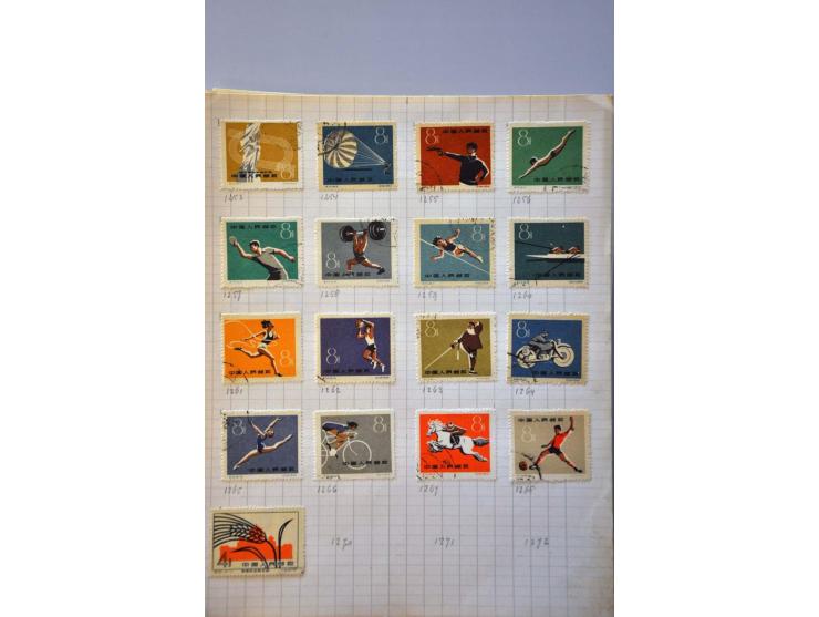 collection 1878-1962 with better material including Large Dragon 5 candarins unused (small tear) on leaves in folder