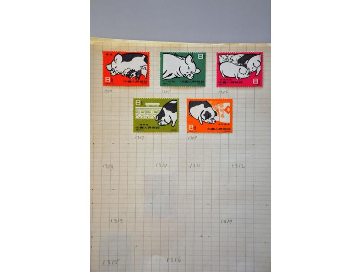 collection 1878-1962 with better material including Large Dragon 5 candarins unused (small tear) on leaves in folder