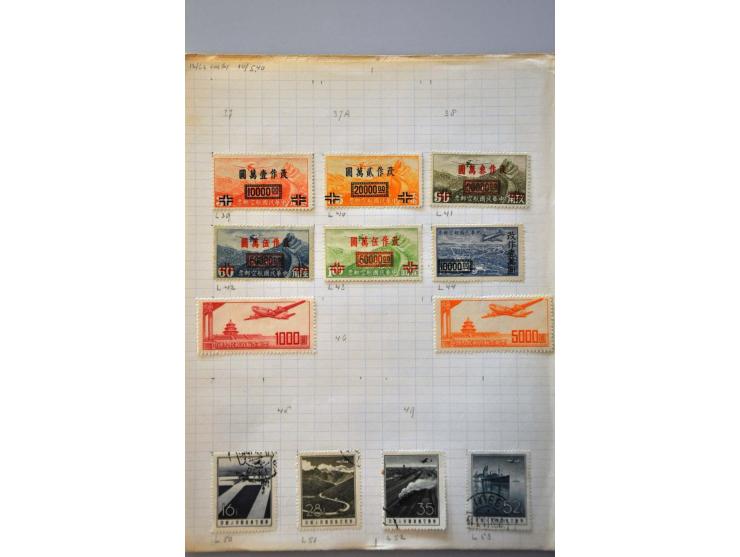 collection 1878-1962 with better material including Large Dragon 5 candarins unused (small tear) on leaves in folder
