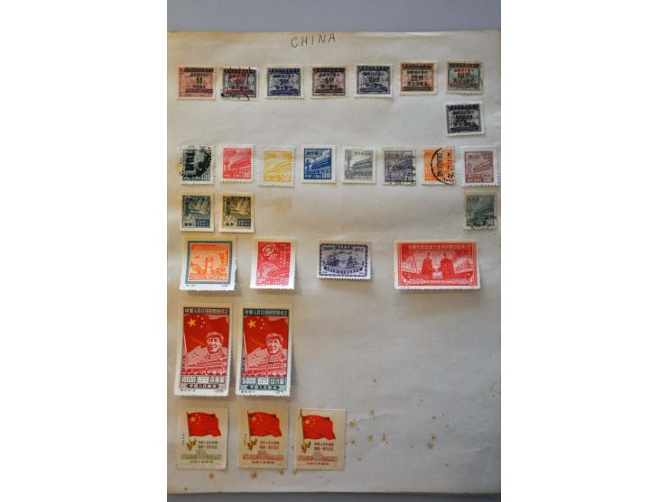 collection 1878-1962 with better material including Large Dragon 5 candarins unused (small tear) on leaves in folder
