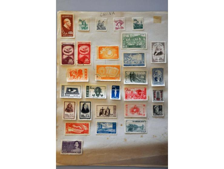 collection 1878-1962 with better material including Large Dragon 5 candarins unused (small tear) on leaves in folder