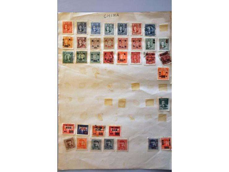 collection 1878-1962 with better material including Large Dragon 5 candarins unused (small tear) on leaves in folder
