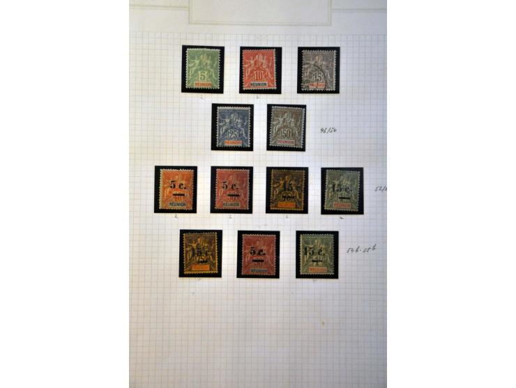 collectie op albumbladen 1885 - 1947 wb. Yv. 28 gebruikt