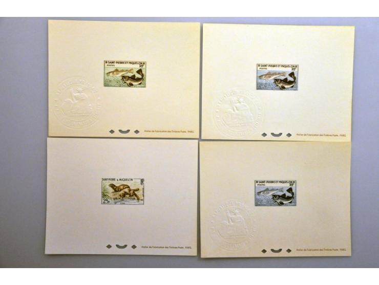 motief dieren, collectie meest ** w.b. betere ex., ongetand en  epreuves op insteekbladen