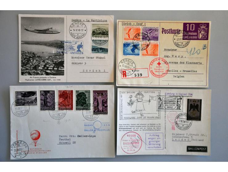 luchtpoststukken, collectie van 25 meest betere poststukken w.b. ballonpost (o.a. Gordon-Bennett) en veel zeppelins