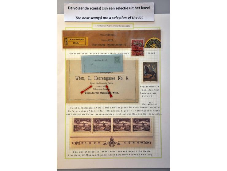 tentoonstellingscollecties Europa 1960-1961 en Rubens, tevens ** w.b. Mi. 268-276 en 5 Kr. Fürst Johann I in randstrip van 4 