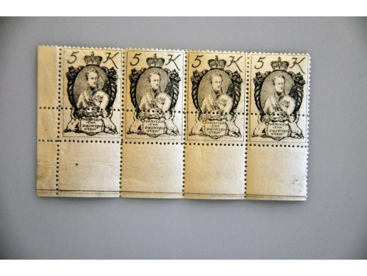 tentoonstellingscollecties Europa 1960-1961 en Rubens, tevens ** w.b. Mi. 268-276 en 5 Kr. Fürst Johann I in randstrip van 4 