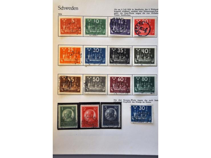collectie 1858 - 1964 overwegend gebruikt, w.b. UPU in 2 kleine Behrens albums.