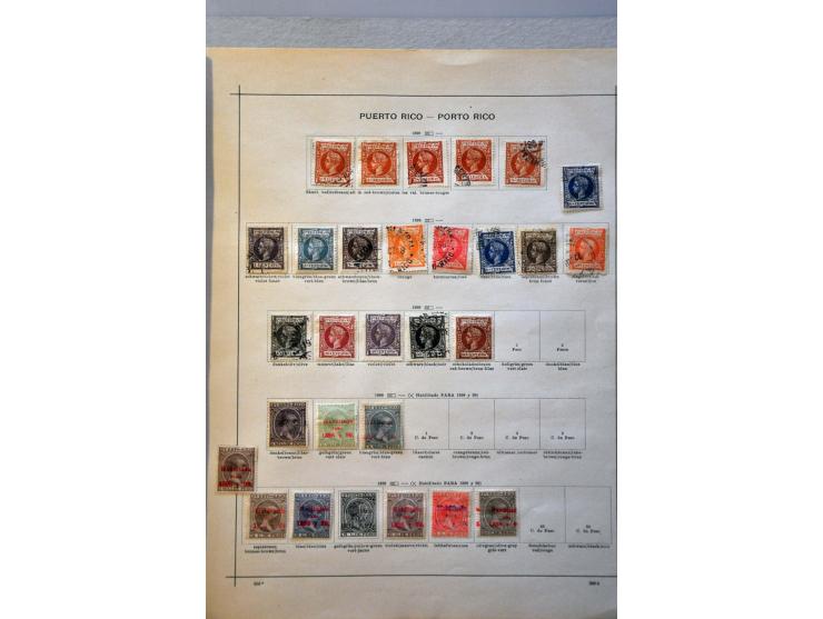 collectie tot ca. 1915 met Spaanse Antillen, Cuba en Puerto Rico op albumbladen