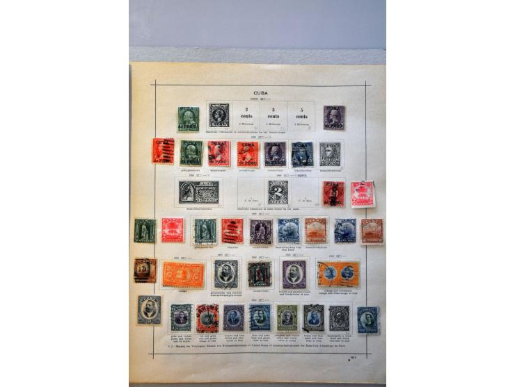 collectie tot ca. 1915 met Spaanse Antillen, Cuba en Puerto Rico op albumbladen