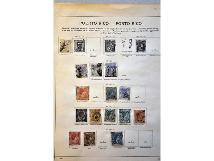 collectie tot ca. 1915 met Spaanse Antillen, Cuba en Puerto Rico op albumbladen