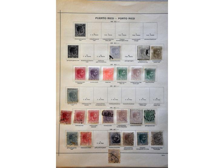 collectie tot ca. 1915 met Spaanse Antillen, Cuba en Puerto Rico op albumbladen