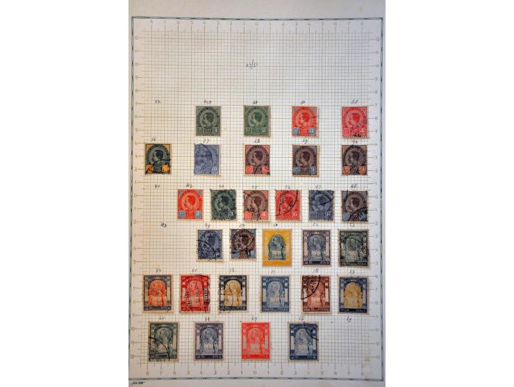 collectie 1883-1940 met betere ex., deels vastgeplakt op albumbladen