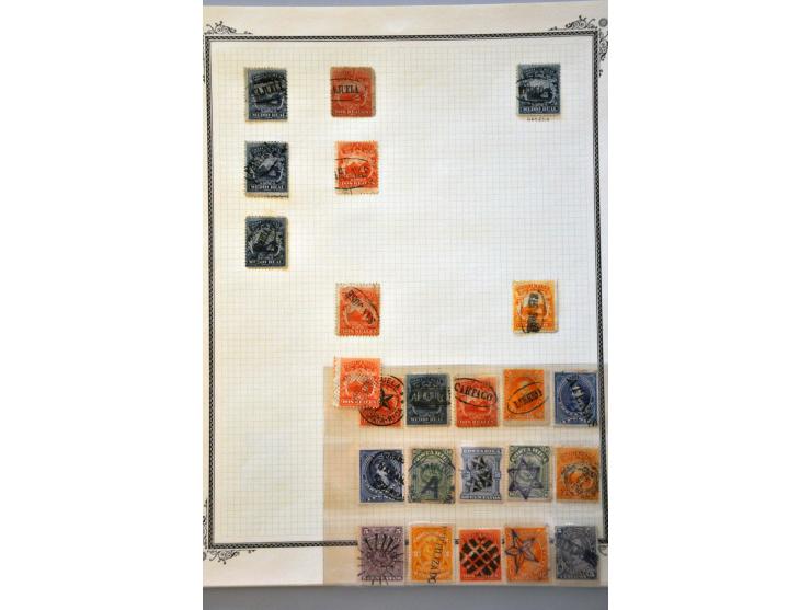 stempelcollectie op diverse klassieke emissies, totaal ca. 130 ex. op bladen