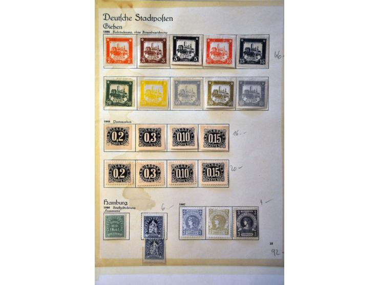 stadsposten collectie met betere ex. en diverse fiscaal w.b. Oostenrijk in album