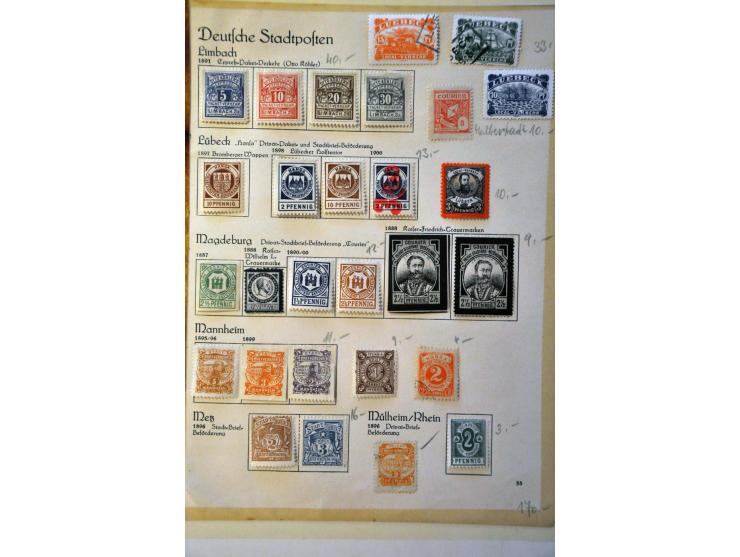 stadsposten collectie met betere ex. en diverse fiscaal w.b. Oostenrijk in album