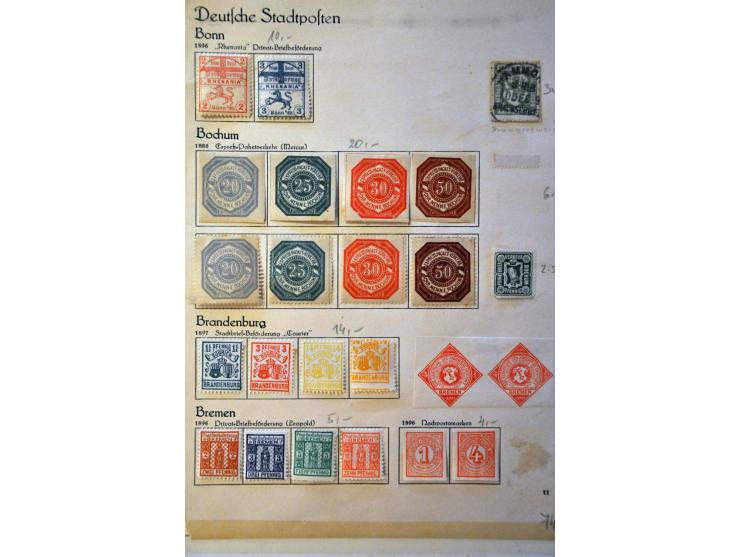 stadsposten collectie met betere ex. en diverse fiscaal w.b. Oostenrijk in album