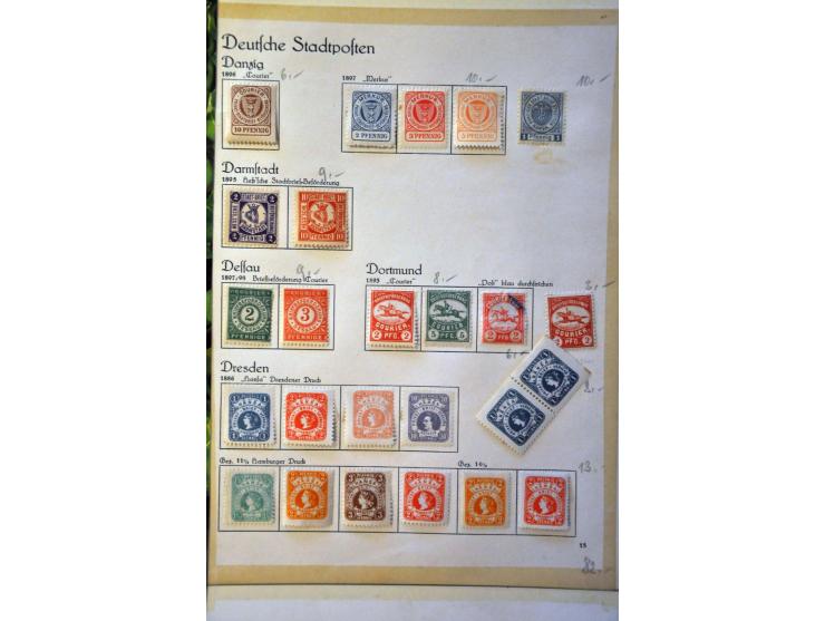 stadsposten collectie met betere ex. en diverse fiscaal w.b. Oostenrijk in album