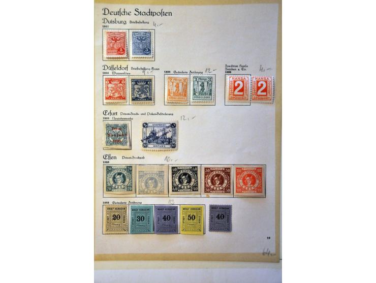 stadsposten collectie met betere ex. en diverse fiscaal w.b. Oostenrijk in album